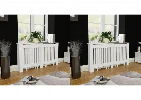 Mască de calorifer, 2 buc., alb, 152 cm, MDF - 1/4