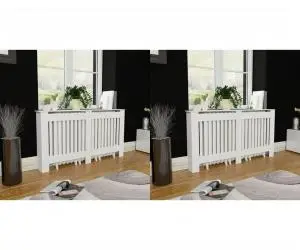 vidaXL Mască de calorifer, 2 buc., alb, 152 cm, MDF