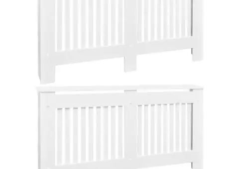 Mască de calorifer, 2 buc., alb, 152 cm, MDF - 2/4