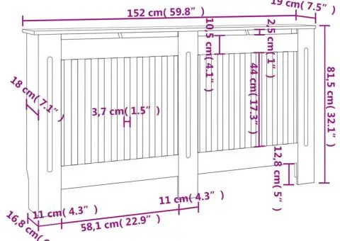 Mască de calorifer, 2 buc., alb, 152 cm, MDF - 4/4