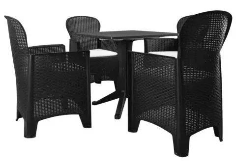 Set mobilier de exterior, 5 piese, antracit, plastic ratan - 1/5