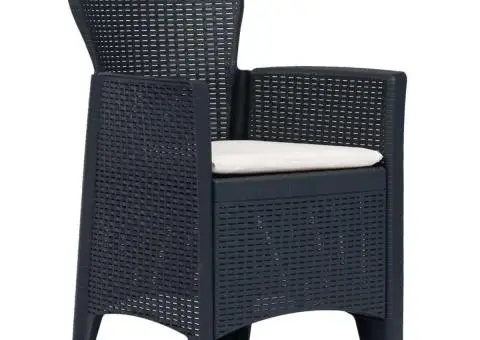 Set mobilier de exterior, 5 piese, antracit, plastic ratan - 2/5