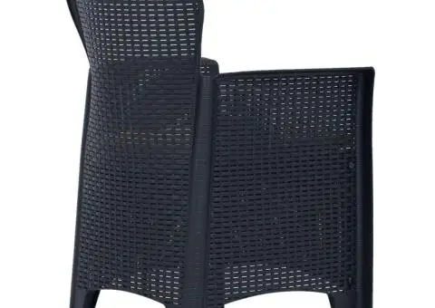 Set mobilier de exterior, 5 piese, antracit, plastic ratan - 3/5