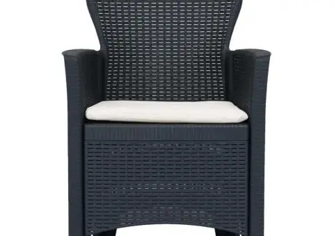 Set mobilier de exterior, 5 piese, antracit, plastic ratan - 4/5