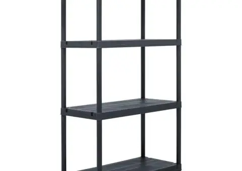 Rafturi de depozitare, 2 buc. negru, 60 x 30 x 138 cm plastic - 2/5