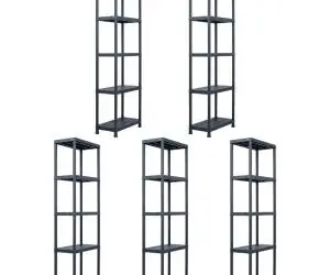 vidaXL Rafturi de depozitare 5 buc. negru 60x30x180 cm plastic 125 kg