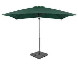 vidaXL Umbrelă de soare de grădină, bază portabilă, verde