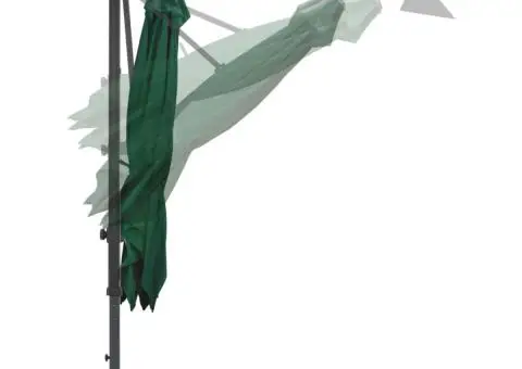 Umbrelă de soare de grădină, bază portabilă, verde - 4/5