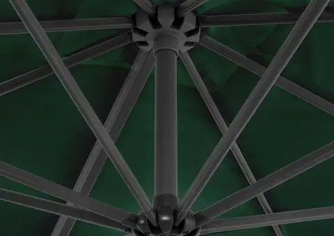 Umbrelă de soare de grădină, bază portabilă, verde - 5/5