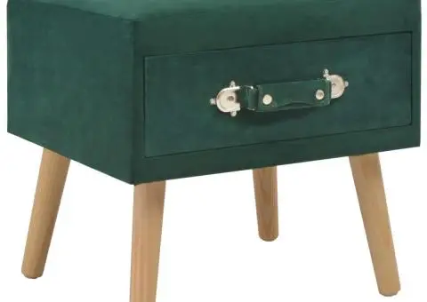 Noptiere, 2 buc., verde, 40 x 35 x 40 cm, catifea - 2/5
