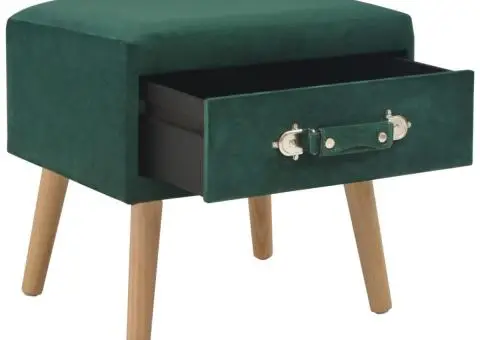 Noptiere, 2 buc., verde, 40 x 35 x 40 cm, catifea - 3/5