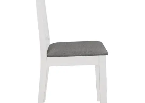 Scaune de bucătărie cu perne, 6 buc., alb, lemn masiv - 4/5