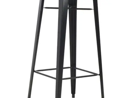 Set mobilier de bar, 3 piese, negru, oțel - 2/5