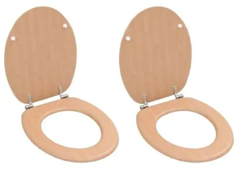 Capace WC, 2 buc., MDF, model bambus - 1/5