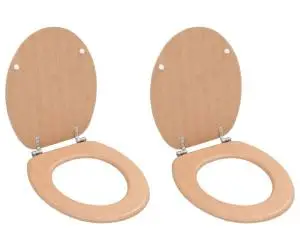 vidaXL Capace WC, 2 buc., MDF, model bambus