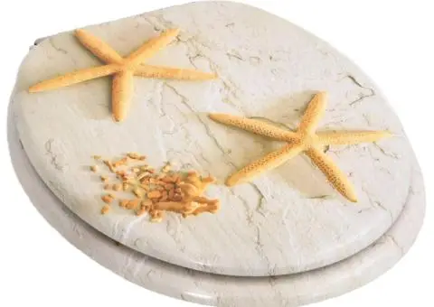 Capace WC închidere silențioasă 2 buc. MDF design stea de mare - 4/5