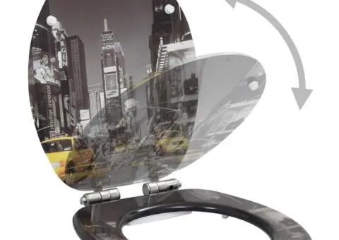 Capace WC cu închidere silențioasă 2 buc. MDF design New York - 3/5