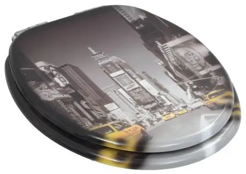 Capace WC cu închidere silențioasă 2 buc. MDF design New York - 4/5