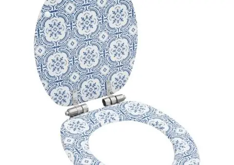 Capace WC cu închidere silențioasă 2 buc. MDF design porțelan - 2/5