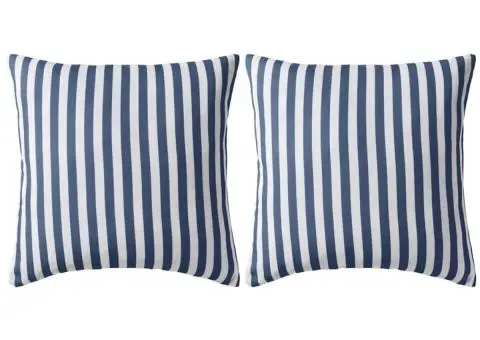 Perne de exterior, 2 buc., imprimeu dungi, 45x45 cm, bleumarin - 1/5