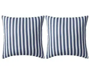 vidaXL Perne de exterior, 2 buc., imprimeu dungi, 45x45 cm, bleumarin