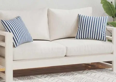 Perne de exterior, 2 buc., imprimeu dungi, 45x45 cm, bleumarin - 2/5