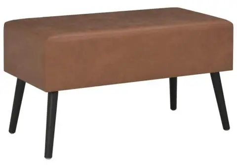 Banchetă cu sertare, 80 cm, maro închis, piele ecologică - 3/5