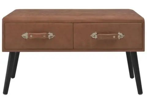 Banchetă cu sertare, 80 cm, maro închis, piele ecologică - 4/5