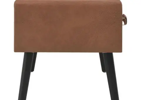 Banchetă cu sertare, 80 cm, maro închis, piele ecologică - 5/5