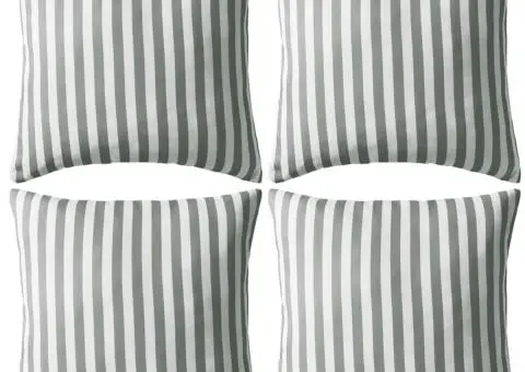 Perne de exterior, 4 buc, imprimeu dungi, 45x45 cm, gri - 1/5