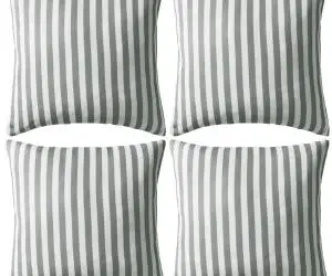 vidaXL Perne de exterior, 4 buc, imprimeu dungi, 45x45 cm, gri