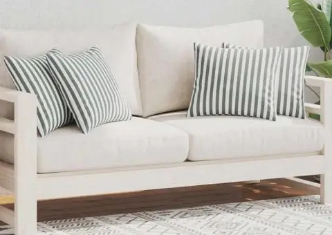 Perne de exterior, 4 buc, imprimeu dungi, 45x45 cm, gri - 2/5