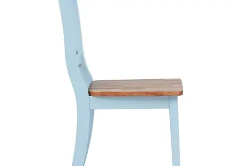 Scaune de bucătărie, 6 buc., gri/natural, lemn masiv de hevea - 4/5