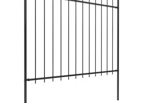 Gard de grădină cu vârf suliță, negru, 10,2 m, oțel - 2/5