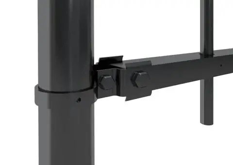 Gard de grădină cu vârf suliță, negru, 10,2 m, oțel - 3/5