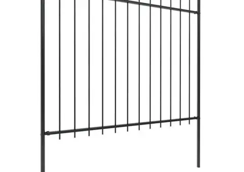 Gard de grădină cu vârf suliță, negru, 13,6 m, oțel - 2/5