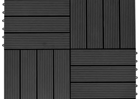 Plăci de pardoseală, 22 buc., negru, 30 x 30 cm, WPC, 2 mp - 4/5