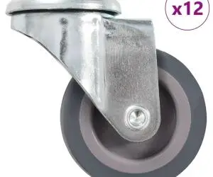 vidaXL Roți pivotante cu gaură pentru șurub, 12 buc., 50 mm