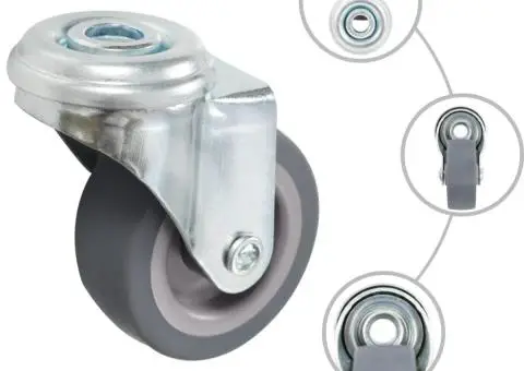 Roți pivotante cu gaură pentru șurub, 12 buc., 50 mm - 2/5