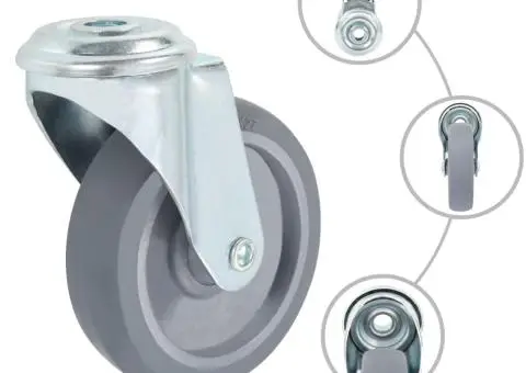 Roți pivotante cu gaură pentru șurub, 8 buc., 100 mm - 2/5