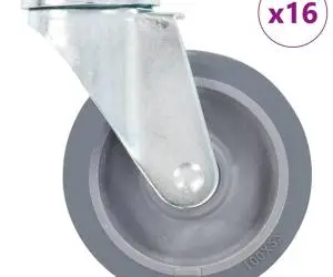 vidaXL Roți pivotante cu gaură pentru șurub, 16 buc., 100 mm