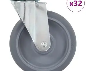vidaXL Roți pivotante cu gaură pentru șurub, 32 buc., 125 mm