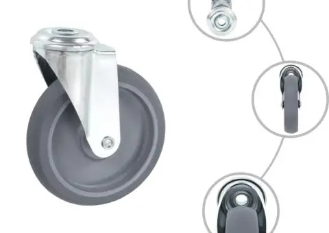 Roți pivotante cu gaură pentru șurub, 32 buc., 125 mm - 2/5