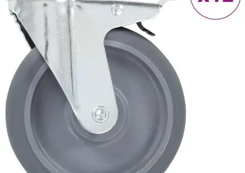 Roți pivotante cu gaură pentru șurub, 12 buc., 125 mm - 1/5