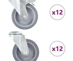 vidaXL Roți pivotante cu gaură pentru șurub, 24 buc., 100 mm
