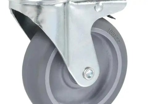 Roți pivotante cu gaură pentru șurub, 24 buc., 100 mm - 5/5