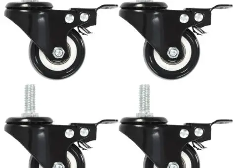 Roți pivotante cu frâne, 12 buc., 50 mm - 1/5