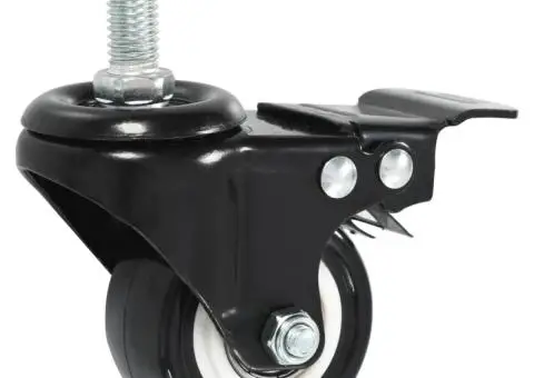 Roți pivotante cu frâne, 12 buc., 50 mm - 3/5