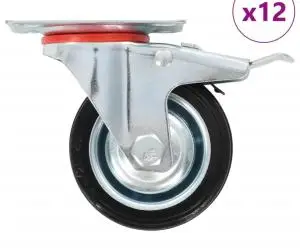 vidaXL Roți pivotante, 12 buc., 75 mm