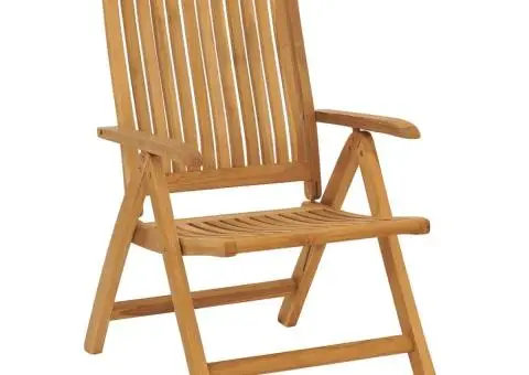 Scaune de grădină rabatabile cu perne, 8 buc. lemn masiv de tec - 4/5